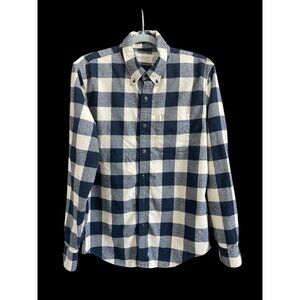 Abercrombie & Fitch Soft Flannel Shirt Buffalo Plaid Navy White Men’s Medium